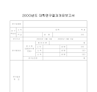 대학연구결과개요보고서